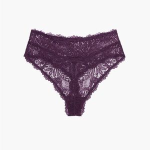 Savage X Fenty: Romantic Corded Lace High-Waist Thong Panty - Playtime Purple